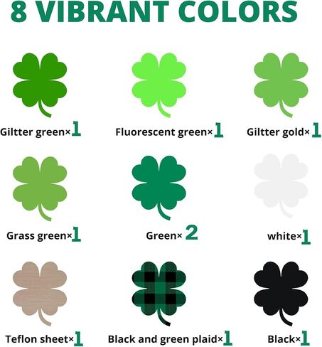 HTVRONT Heat Transfer Vinyl HTV Vinyl Sheets - 10 Sheets Green Glitter HTV Vinyl for Shirts, 12"x 10" Buffalo Plaid Green Iron On Vinyl, Gold Glitter Vinyl for Heat Vinyl Design in Saudi Arabia