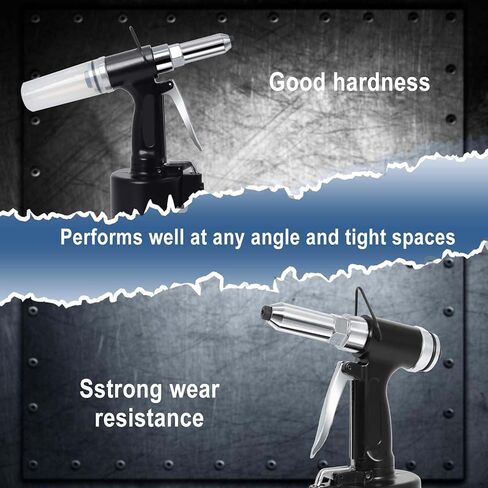 Pneumatic Rivet Gun Air Pop Riveter Gun Tool Kit 1/4" 3/16" 5/32" 1/8" and 3/32" Capacity Nosepieces with 50PCS Rivets Upgrade Pop Pneumatic Riveting Gun Set Heavy Duty Air Rivet Gun in Kuwait