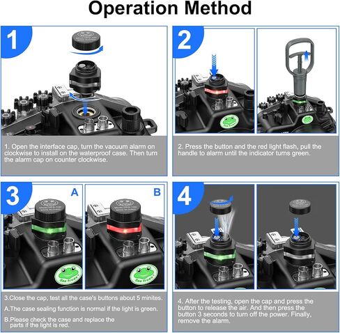 Sea frogs Pre-Dive Vacuum Leak Check Device System, Vacuum Alarm Detection System, Underwater Vacuum Pump, Portable VPS-100 Waterproof Vacuum Pump System for Underwater Housing Case Sealing Testing in Saudi Arabia