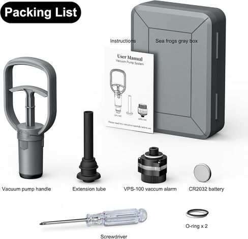 Sea frogs Pre-Dive Vacuum Leak Check Device System, Vacuum Alarm Detection System, Underwater Vacuum Pump, Portable VPS-100 Waterproof Vacuum Pump System for Underwater Housing Case Sealing Testing in Saudi Arabia