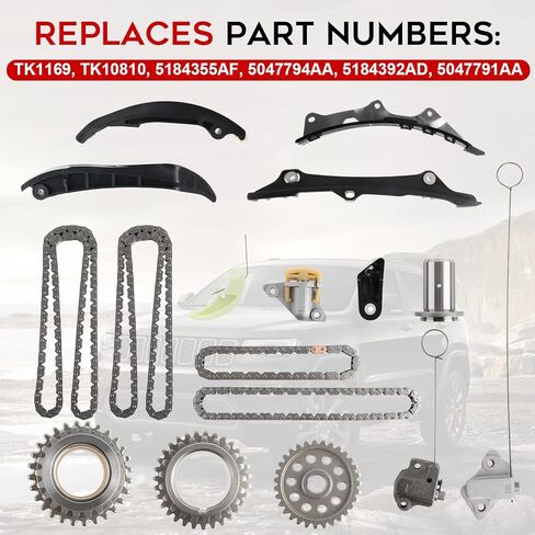 مجموعة سلسلة توقيت المحرك PUENGSI مناسبة لـ 2011-2015 Grand Cheroke 3.6L، 2014-2015 Grand Cheroke 3.0L، 2014-2015 Cheroke 3.2L، 2012-2015 Wrangler 3.6L in Kuwait