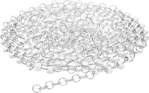 PATIKIL Clear Crystal Garland Strands, 16.4 Ft Acrylic Octagon Chandelier Bead Chains for Craft Wedding Party Home Decorative Jewelry Making Christmas Tree in Saudi Arabia
