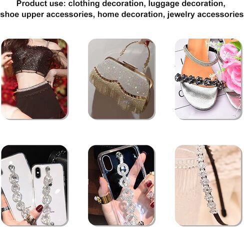 1 Yard 2.3cm Crystal Rhinestone Chain,DIY Crystal Rhinestone Chain Bling Crystal Sewing Trim Crafts for Clothing Accessories Wedding Dresses Necklaces (Bright Red) in Saudi Arabia