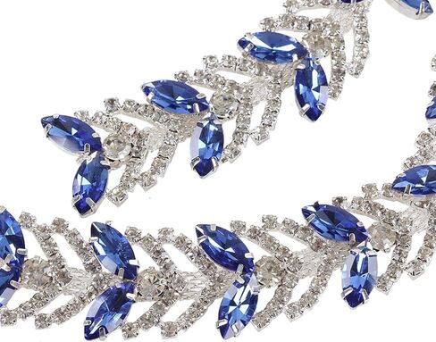 1 Yard 2.3cm Crystal Rhinestone Chain,DIY Crystal Rhinestone Chain Bling Crystal Sewing Trim Crafts for Clothing Accessories Wedding Dresses Necklaces (Bright Red) in Saudi Arabia