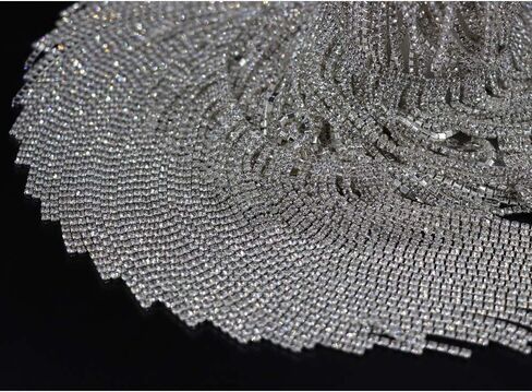 Jerler Rhinestone Tassel Fringe Trim Crystal Close Chain Applique for Sewing Crafts Ideal Wedding Party DIY Decoration, 1 Yard 5.71"Width in Saudi Arabia