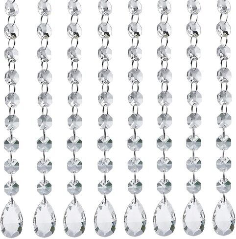 10 قطعة خرز كريستالي للثريا خرز زجاجي شفاف سلسلة مصابيح لحفلات الزفاف لتقوم بها بنفسك زينة إكليل عيد الميلاد الكريستالية in Kuwait