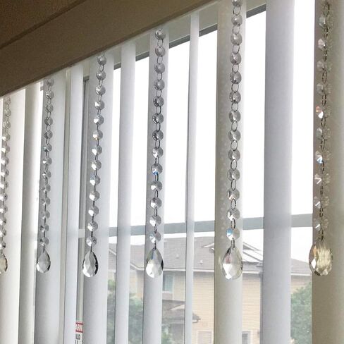 10 قطعة خرز كريستالي للثريا خرز زجاجي شفاف سلسلة مصابيح لحفلات الزفاف لتقوم بها بنفسك زينة إكليل عيد الميلاد الكريستالية in Kuwait