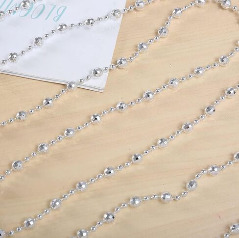 Round Crystal Pearls Beads String Garland for Christmas, Valentine, Exhibition, Wedding, Party, DIY Craft, Home Decoration, 16 ft (Blue) in Kuwait