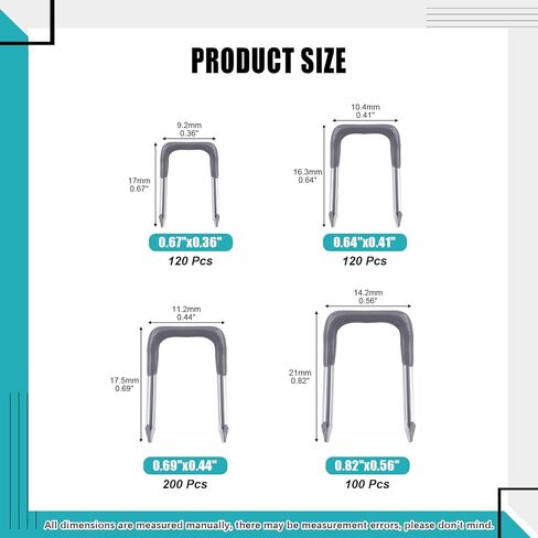 مجموعة أظافر Cimeton 540 قطعة 4 مقاسات معزولة على شكل حرف U، كابل معدني أساسي لتثبيت الأسلاك والكابلات in Kuwait