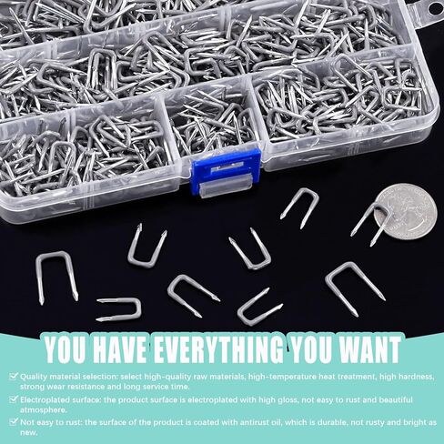 مجموعة أظافر Cimeton 540 قطعة 4 مقاسات معزولة على شكل حرف U، كابل معدني أساسي لتثبيت الأسلاك والكابلات in Kuwait