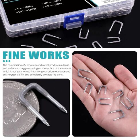 مجموعة أظافر Cimeton 540 قطعة 4 مقاسات معزولة على شكل حرف U، كابل معدني أساسي لتثبيت الأسلاك والكابلات in Kuwait