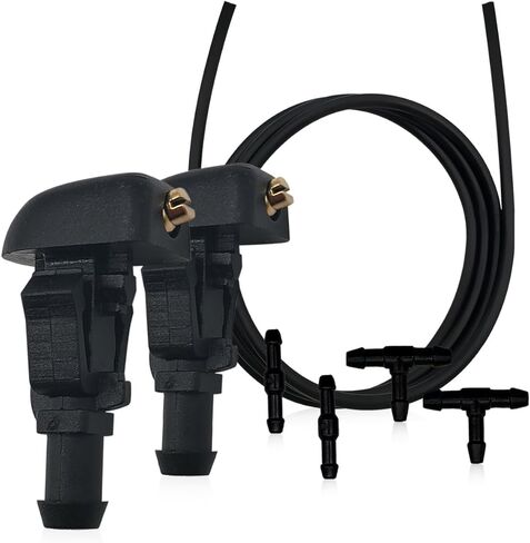 طقم رذاذ فوهة غسالة الزجاج الأمامي من Naviurway متوافق مع قطع غيار نماذج Ford F150 وMercury المختارة لـ 3W7Z17603AA مع خرطوم السوائل والموصلات in Kuwait