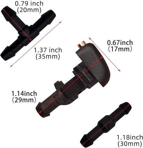 طقم رذاذ فوهة غسالة الزجاج الأمامي من Naviurway متوافق مع قطع غيار نماذج Ford F150 وMercury المختارة لـ 3W7Z17603AA مع خرطوم السوائل والموصلات in Kuwait