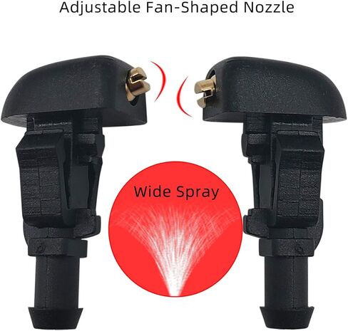 طقم رذاذ فوهة غسالة الزجاج الأمامي من Naviurway متوافق مع قطع غيار نماذج Ford F150 وMercury المختارة لـ 3W7Z17603AA مع خرطوم السوائل والموصلات in Kuwait