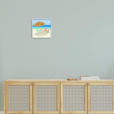 Stupell Industries Relaxing Summer Beach Scene Coastal Vacation Shoreline Framed Wall Art, Design By unknown in Saudi Arabia