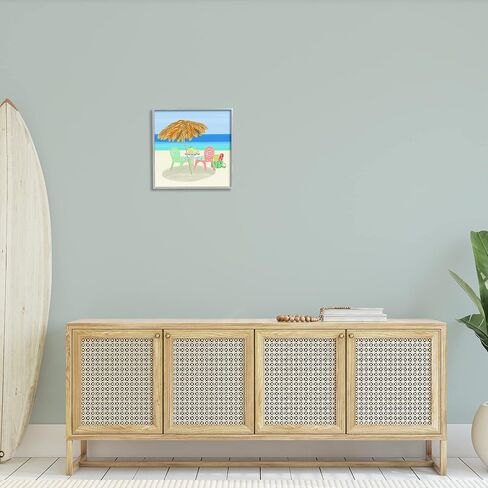 Stupell Industries Relaxing Summer Beach Scene Coastal Vacation Shoreline Framed Wall Art, Design By unknown in Saudi Arabia