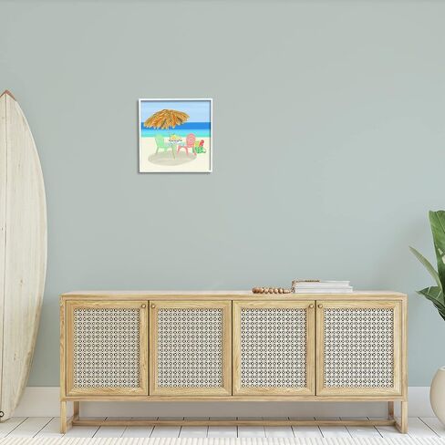 Stupell Industries Relaxing Summer Beach Scene Coastal Vacation Shoreline Framed Wall Art, Design By unknown in Saudi Arabia