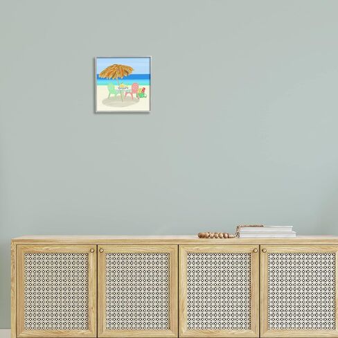 Stupell Industries Relaxing Summer Beach Scene Coastal Vacation Shoreline Framed Wall Art, Design By unknown in Saudi Arabia