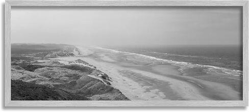 لوحة فنية جدارية مؤطرة من Stupell Industries Rocky Ocean Coast Waves أحادية اللون على الشاطئ، تصميم بواسطة Aaron Matheson in Kuwait