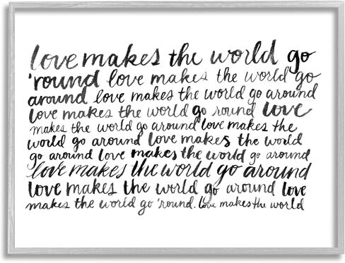 Stupell Industries Casual Cursive Love Phrase Repeating Calligraphy Words Framed Wall Art, Design By Grace Popp in Saudi Arabia