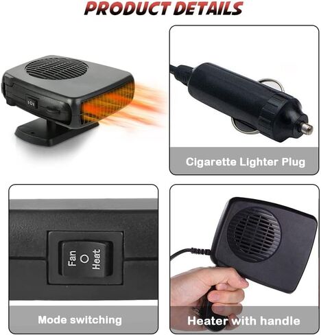 سخان سيارة Showvigor، 2024 ترقية جديدة 2 في 1 تسخين وتبريد سريع لسخان السيارة، أساسيات السيارة، سخان سيارة 12 فولت ينفخ الهواء الساخن، سخان سيارة محمول يتم توصيله بولاعة السجائر in Kuwait