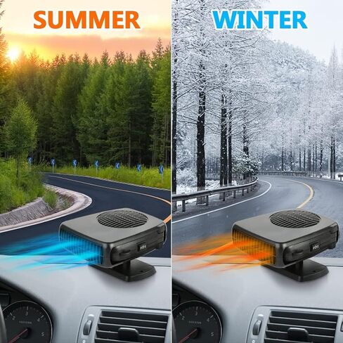 سخان سيارة Showvigor، 2024 ترقية جديدة 2 في 1 تسخين وتبريد سريع لسخان السيارة، أساسيات السيارة، سخان سيارة 12 فولت ينفخ الهواء الساخن، سخان سيارة محمول يتم توصيله بولاعة السجائر in Kuwait