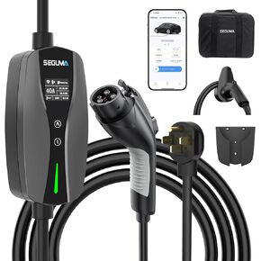 Level 1/2 EV Charger, 16Amp Adjustable Current Wi-Fi/App Control, UL, ETL Certified NEMA 5-15 Plug/NEMA 6-20 Adapter, Timing Delay & LED Display 25FT Electric Car Charger J1772 BEVs/PHEVs 110V-240V in Kuwait