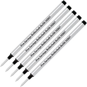 عبوات قلم الكرة الدوارة لتوفير الأقلام مون بلان بغطاء، نقطة متوسطة 0.7 مم، كتابة سلسة بدون احتكاك، طرف ملولب، 5 عبوات (أسود) in Kuwait