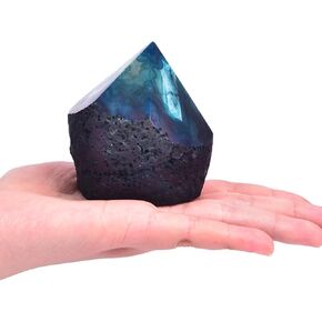 CNYANFEI عصا حجر العقيق غير النظامية كريستال الكوارتز العمود مصبوغ برج العقيق الأزرق ديكور المنزل in Kuwait