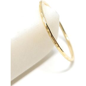 خاتم متراص من الذهب الصلب عيار 14 قيراط من aubare - 1 مم - خاتم رقيق، أنيق، لمسة نهائية مطروقة in Kuwait