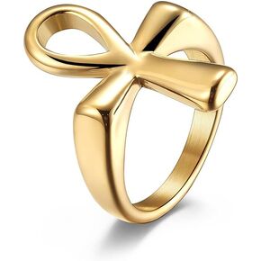 Men's Ankh Rings Ancient Egyptian Ring Stainless Steel Egypt Symbol Cross Rings in Kuwait