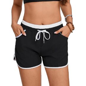 Yilisha النساء الرباط مجلس السراويل سروال سباحة قصير الشاطئ لباس سباحة قيعان Tankini Boyshorts ملابس السباحة مع جيوب بطانة in Kuwait