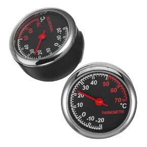 2pcs Car Dashboard Thermometers Metal Auto Thermometer Vehicle Temperature Gauge for Interior Monitoring in Cars in Saudi Arabia