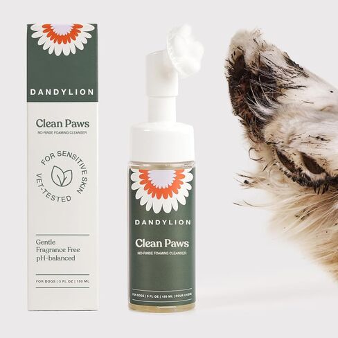 Dandylion Clean Paws Refill | No-Rinse Foaming Cleanser Refill | Gentle, Fragrance-Free, and pH Balanced to Provide a deep Clean Safe for All Dogs | 10 fl oz. Refill Bottle in Kuwait