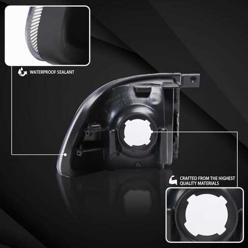 Autozensation Compatible with 92-95 Honda Civic EG 2DR/3DR Coupe Hatchback, Black Corner Signal Lights, L + R Pair in Saudi Arabia
