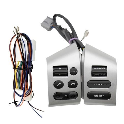 Steering Wheel Mounted Cruise Control Switch Butto Car Cruise Control Steering Wheel Buttons Switch with/Fit for Nissan Sylphy 05-17 Tiida 05-08 Livina 07-10(Silver Switch-Wire) in Saudi Arabia