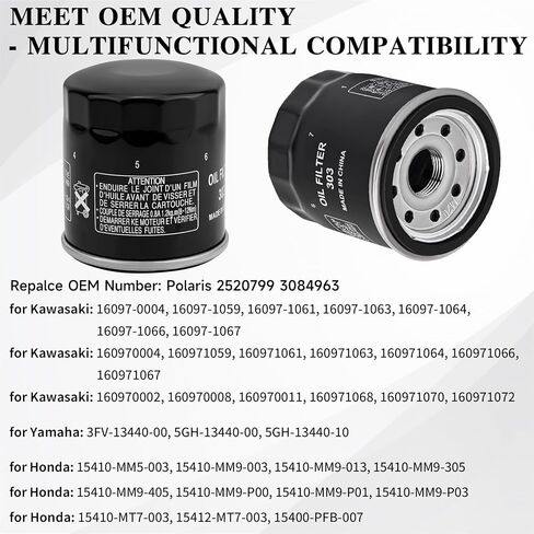 Oil Filter 2520799 3084963 Replacement for Polaris Sportsman 500 450 400 335(2Pack) in Kuwait