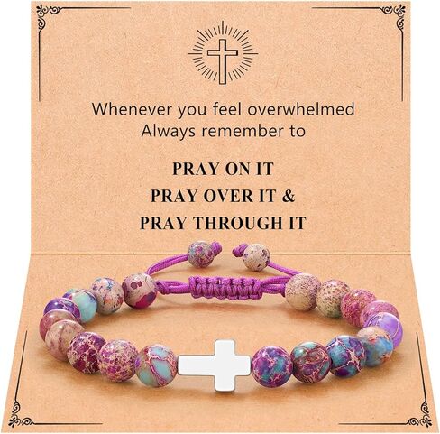 UPROMI Cross Bracelet for Girls Baptism Communion Confirmation Gifts in Saudi Arabia