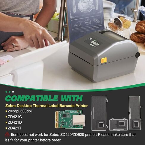 P1112640-015 بطاقة الشبكة السلكية المدمجة PCBA Board ترقية مجموعة وحدة إيثرنت المتوافقة مع Zebra ZD421C ZD421D ZD421T طابعة باركود حرارية لسطح المكتب 203 نقطة في البوصة 300 نقطة في البوصة in Saudi Arabia