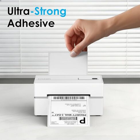 طابعة ملصقات حرارية للشحن + 500 قطعة ملصق شحن حراري، طابعة ملصقات محمولة 4 × 6 للشركات الصغيرة، تدعم iPhone، Android، Windows، Mac، Chromebook، تعمل مع USPS، Ebay، Shopify والمزيد in Kuwait