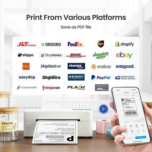طابعة ملصقات شحن حرارية بلوتوث، بيج in Kuwait