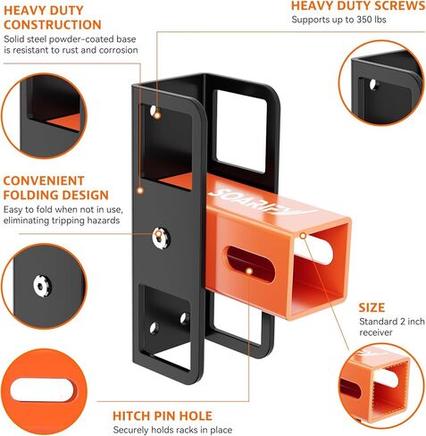 حامل حائطي، جهاز استقبال 2 بوصة، أقصى حمل يصل إلى 300 رطل، رف الدراجة وتخزين رف البضائع، منظم المرآب المعلق، جهاز استقبال وصلة المقطورة، منظم تخزين حامل التزلج على الدراجة in Kuwait