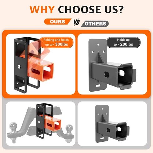 حامل حائطي، جهاز استقبال 2 بوصة، أقصى حمل يصل إلى 300 رطل، رف الدراجة وتخزين رف البضائع، منظم المرآب المعلق، جهاز استقبال وصلة المقطورة، منظم تخزين حامل التزلج على الدراجة in Kuwait