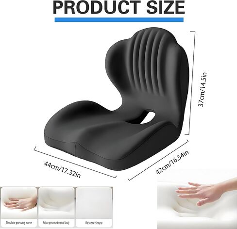 Seashell Memory Foam Seat Cushion -for Office Chair, Truck seat, Car Seat, Airplane Back Support & Sciatica Relief & Tailbone & Coccyx Pain Relief for Long Sitting and Driving(Black) in Saudi Arabia