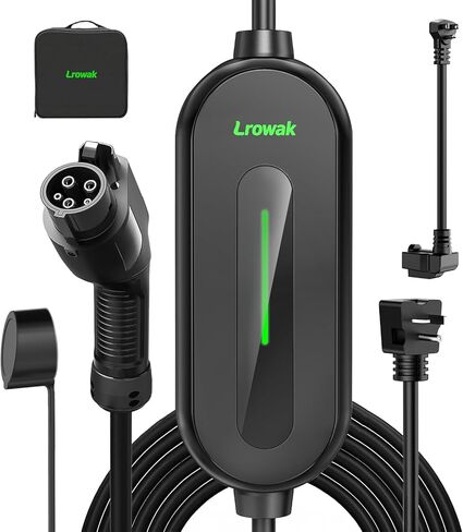 Level 1&2 EV Charger, 110V-240V, 12-16Amp Portable 21Ft Electric Vehicle Chargers, NEMA 5-15 & 6-20 Plug, Plug-in Home EV Charging Station for SAE J1772 Evs in Saudi Arabia