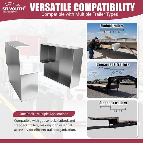 حامل من الألومنيوم مقاس 20 × 15 بوصة مثبت بمسامير للمقطورات المسطحة والمقطورات المساعدة، ملحق تنظيم المقطورة - زوج واحد in Kuwait