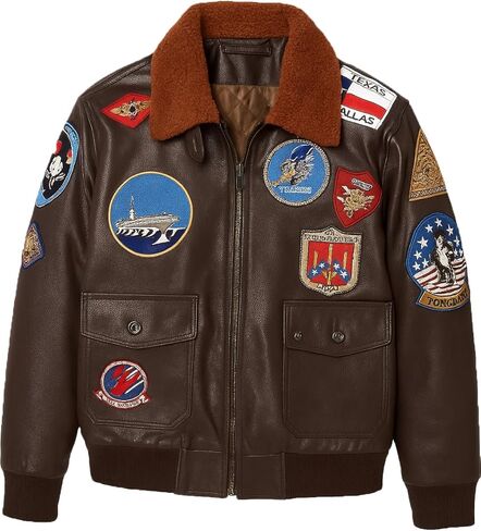Men's Cockpit Aviator Pilot Cowhide Military G1 Flight Bomber Jacket with Embroidered Patches in Saudi Arabia