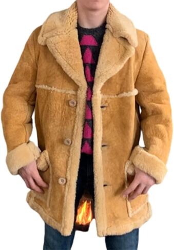 Mens Genuine Shearling B3 flight Jacket Bomber Sheepskin Leather Winter Coat in Kuwait