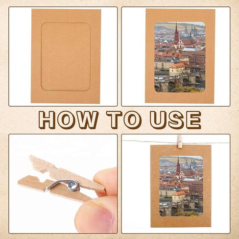 20 قطعة من إطارات الصور الورقية مقاس 4x6 بوصة من Chedin، لافتة صور معلقة مع مشابك، سلسلة صور DIY لتزيين الحائط، والحفلات، والزفاف، والمنزل، والمكتب in Kuwait