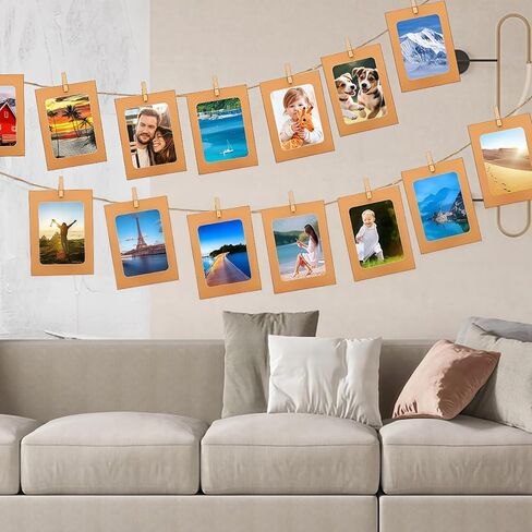 20 قطعة من إطارات الصور الورقية مقاس 4x6 بوصة من Chedin، لافتة صور معلقة مع مشابك، سلسلة صور DIY لتزيين الحائط، والحفلات، والزفاف، والمنزل، والمكتب in Kuwait